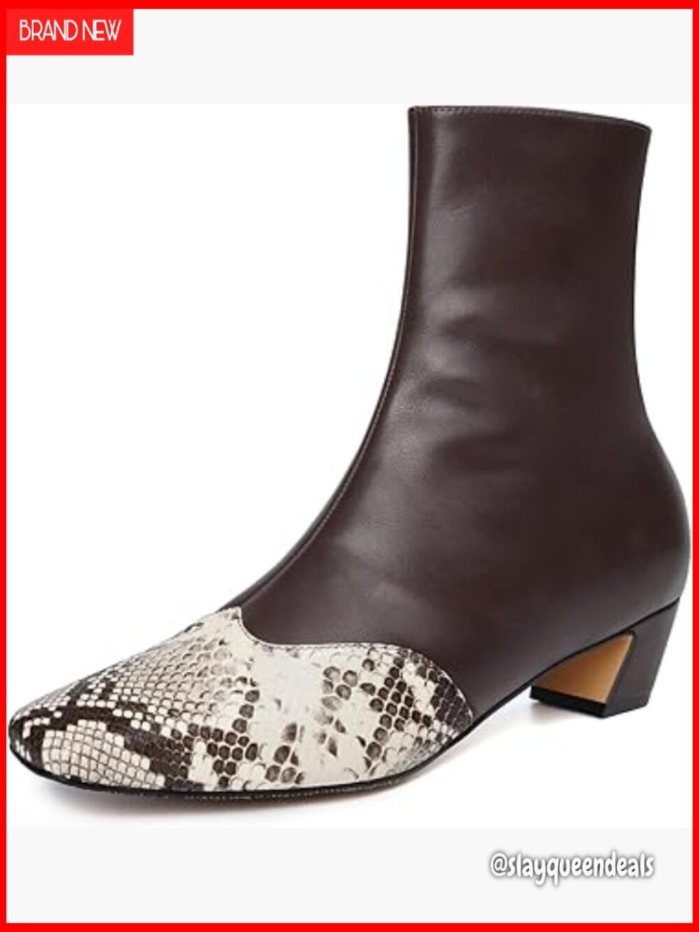 Women's Ankle Boots Square Toe Kitten Heel Chunky Block Chelsea Boots